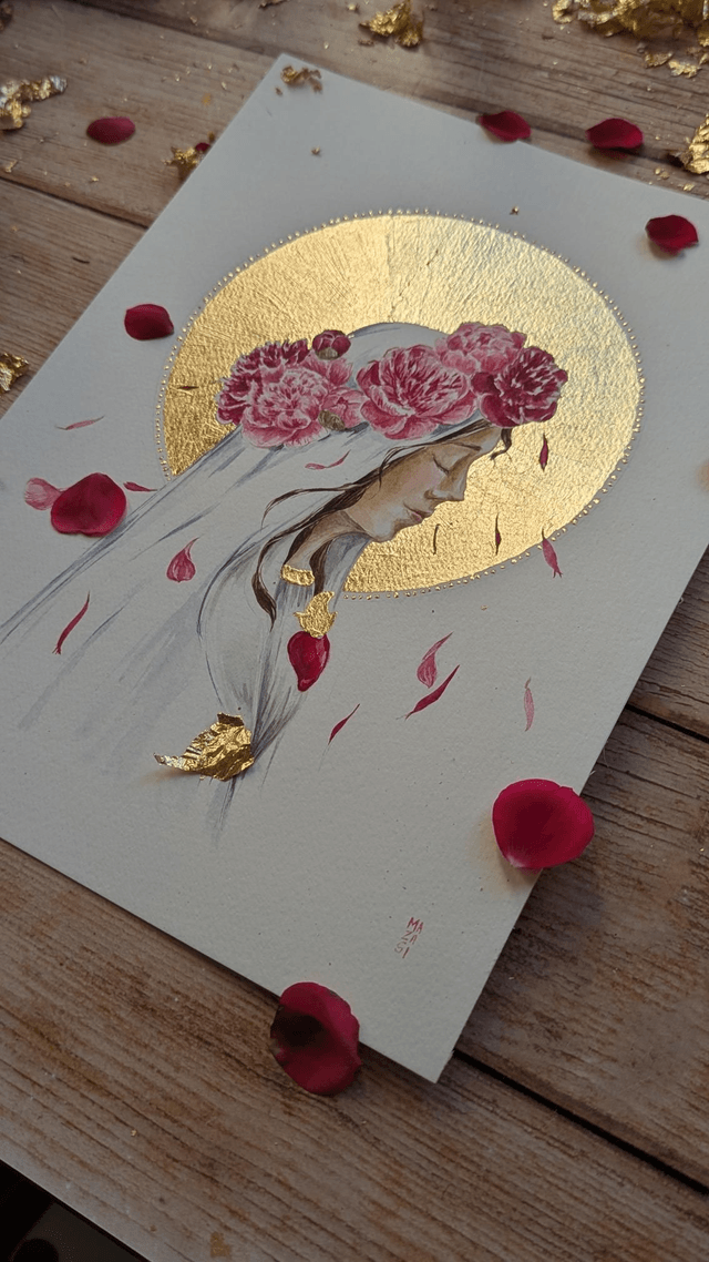 Vierge Marie aux Pivoines 