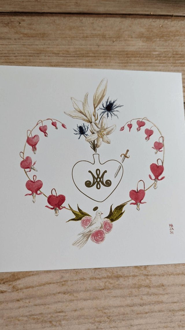  Carte Ex- voto coeur de Marie 