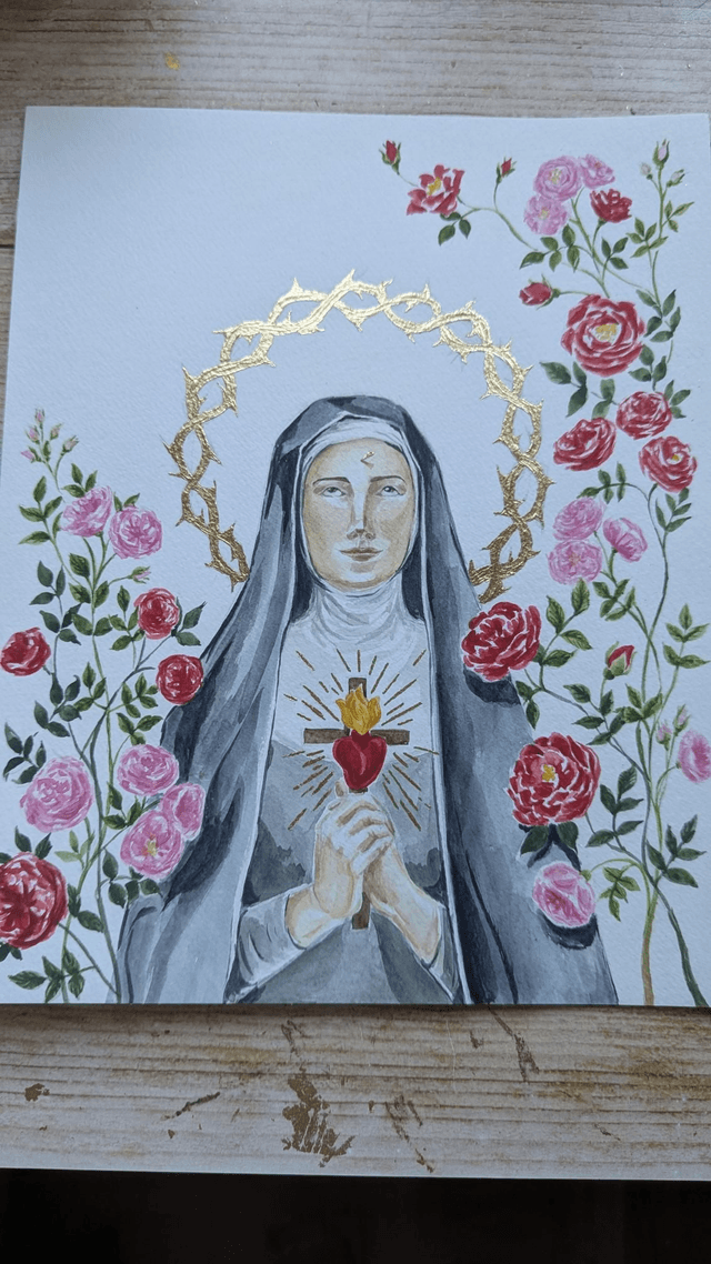 Ste Rita - aquarelle originale 