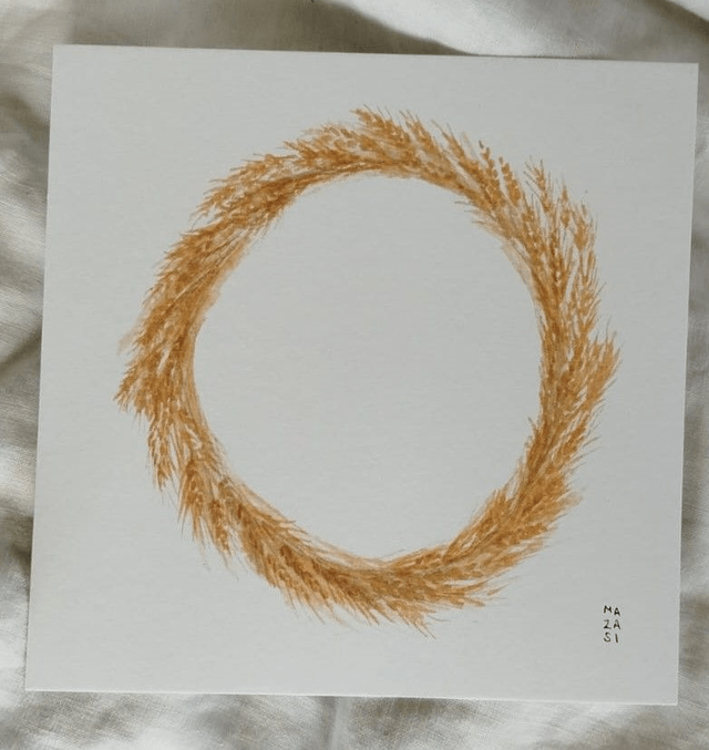 Carte ex-voto couronne de blé 