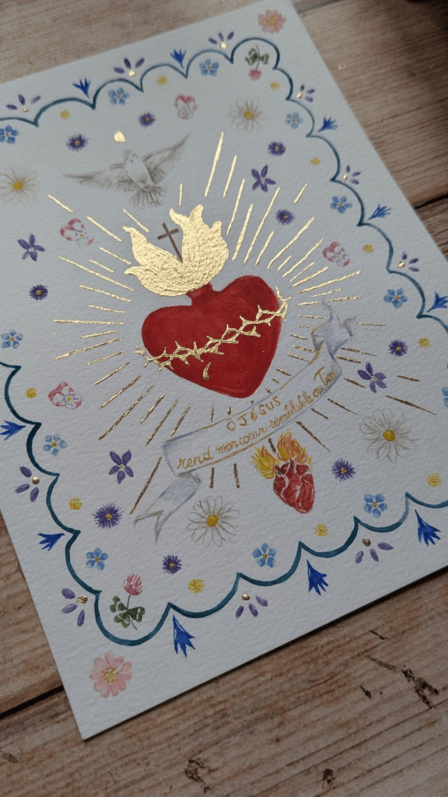 Cœur Sacré de Jésus fleuri 