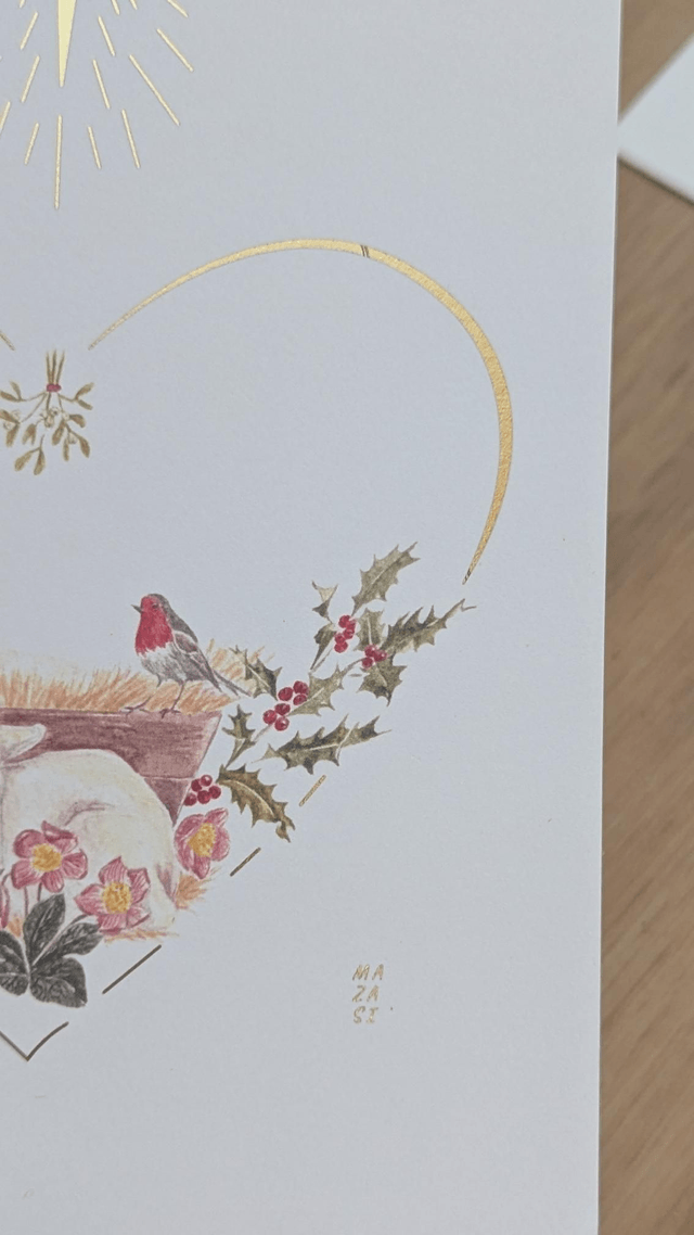Lot n°12 - 4 cartes de Noël avec défauts 