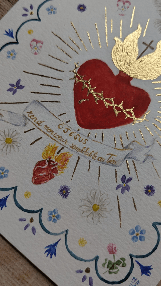 Cœur Sacré de Jésus fleuri 