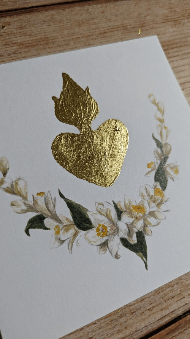 Carte Ex-voto mariage fleurs d'oranger 