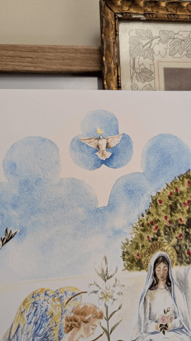 Reproduction A4 Annonciation avec dorure à la main