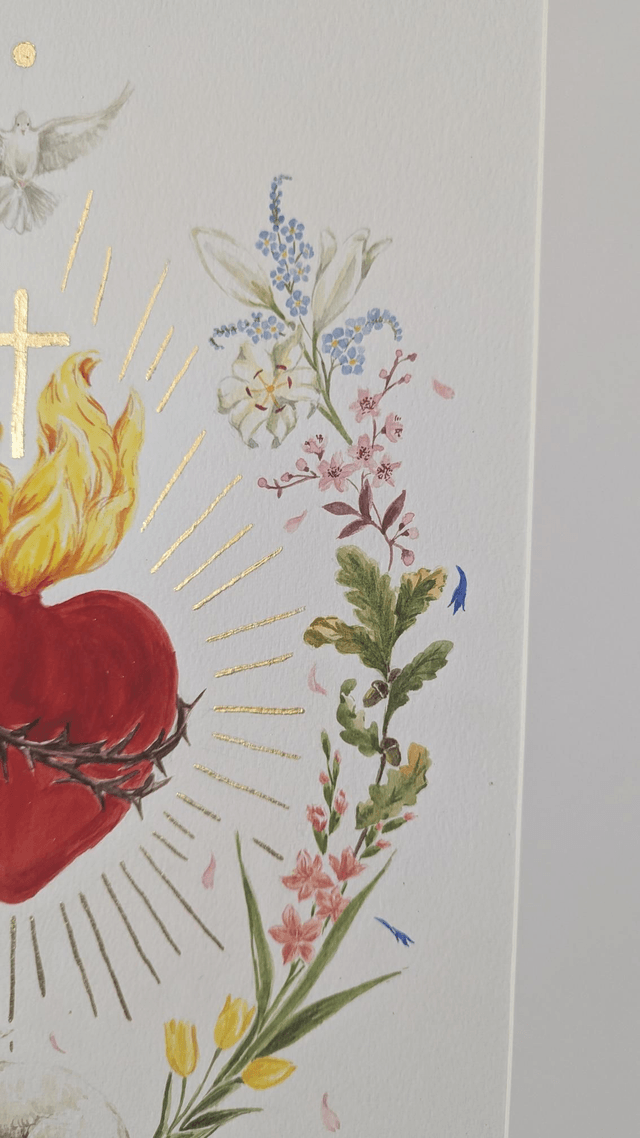 Sacré-Cœur et fleurs du Credo