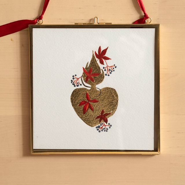 Aquarelle ex-voto vigne vierge