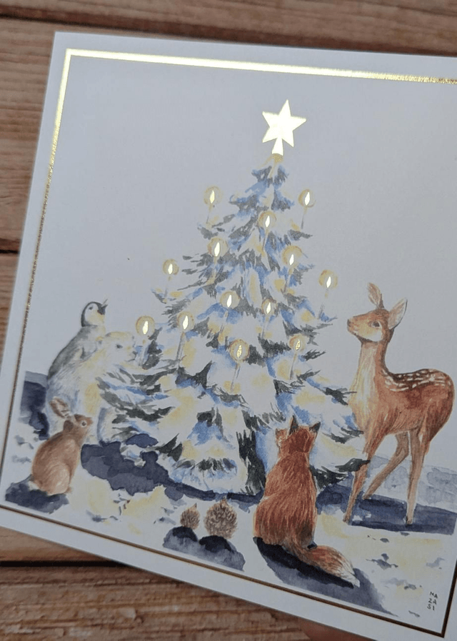 Carte Noël des animaux