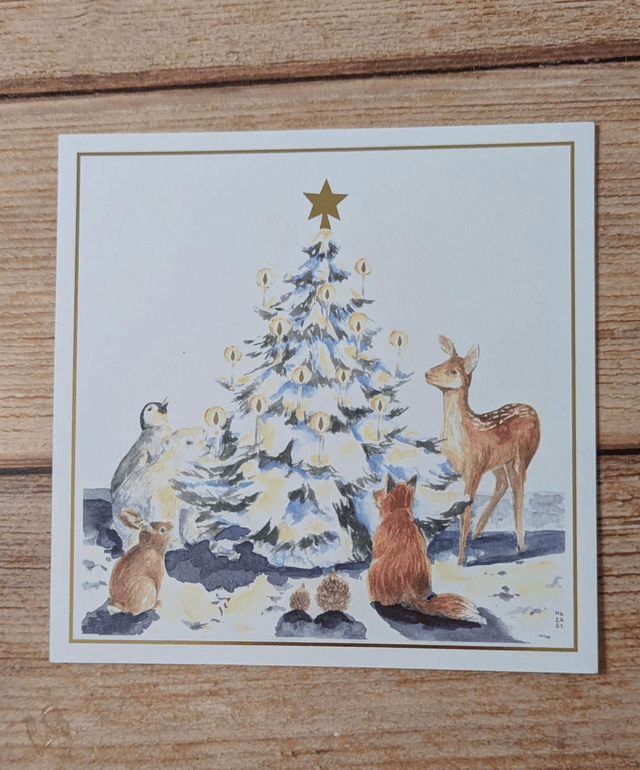 Carte Noël des animaux