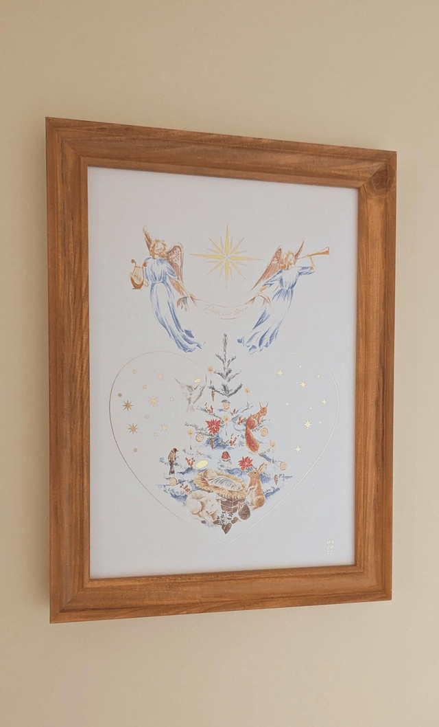 Affiche Sapin de Noël et Anges