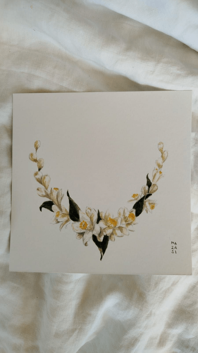 Carte Ex-voto mariage fleurs d'oranger 