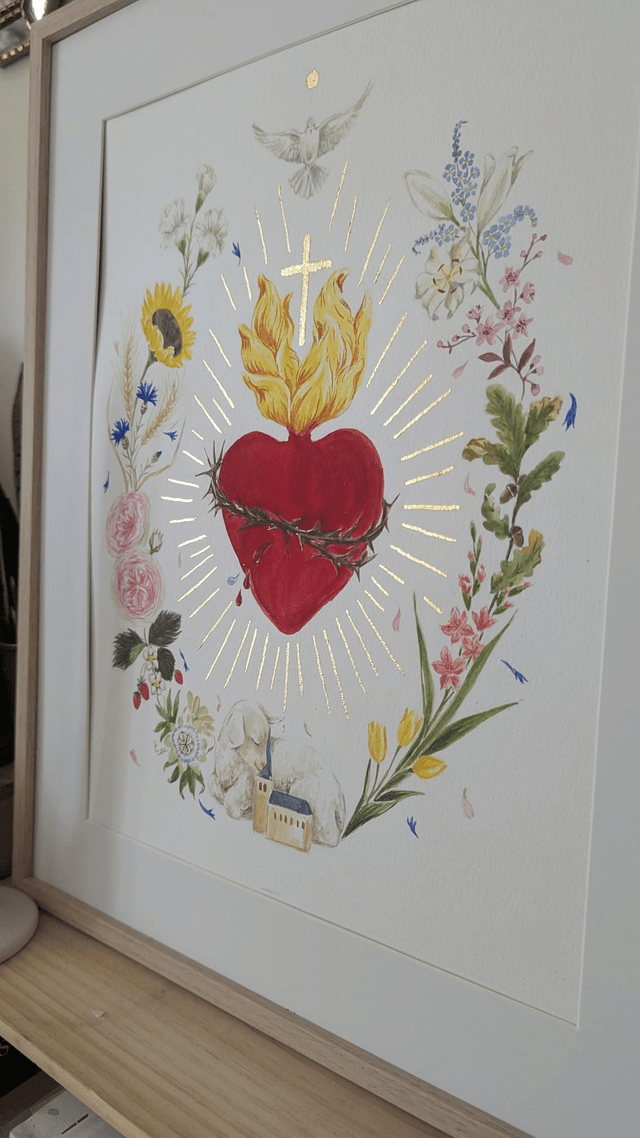 Sacré-Cœur et fleurs du Credo