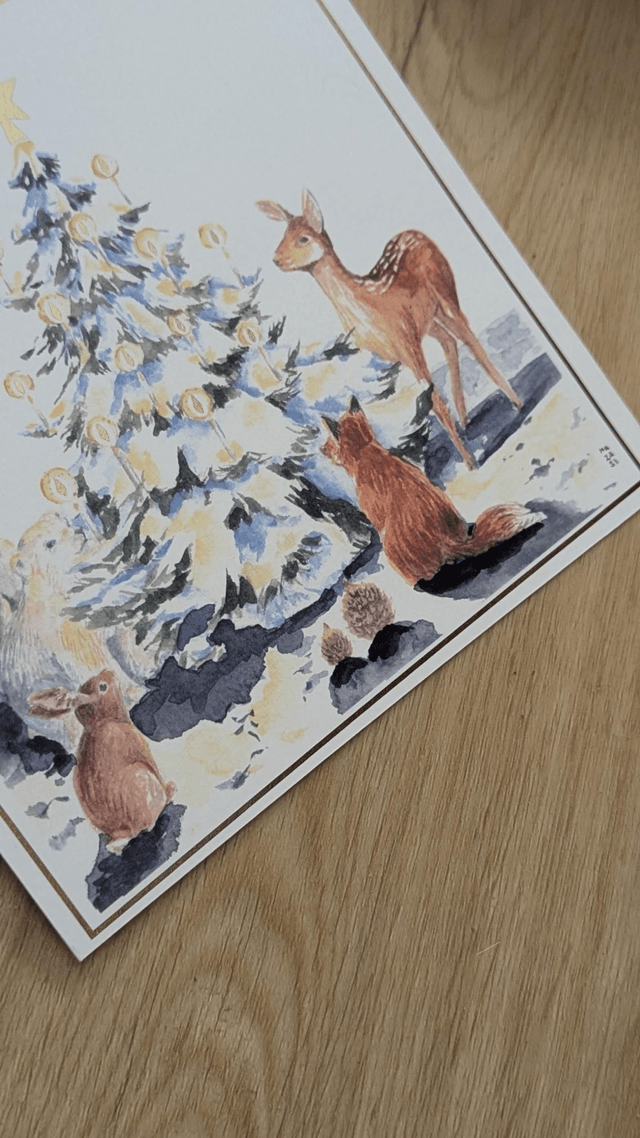 Lot n°12 - 4 cartes de Noël avec défauts 