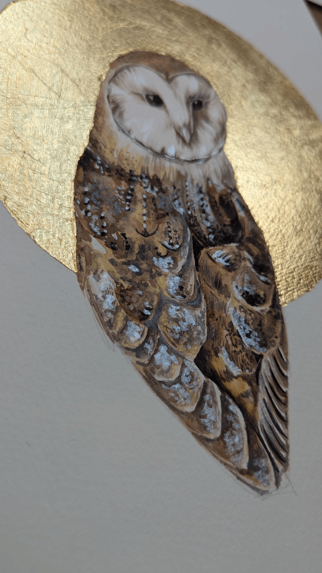 Chouette et lune d'or 
