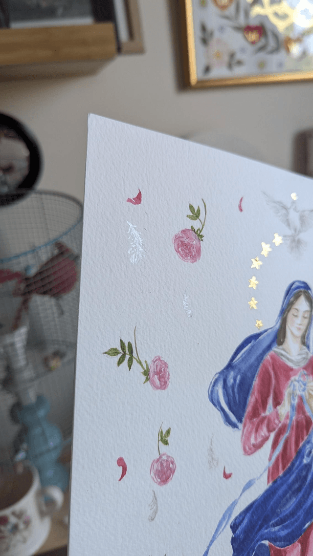 Sainte Marie qui défait les nœuds aquarelle 