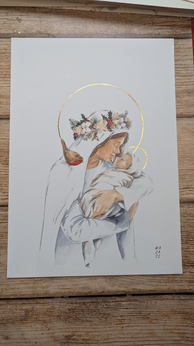 Reproduction Vierge de Noël A4