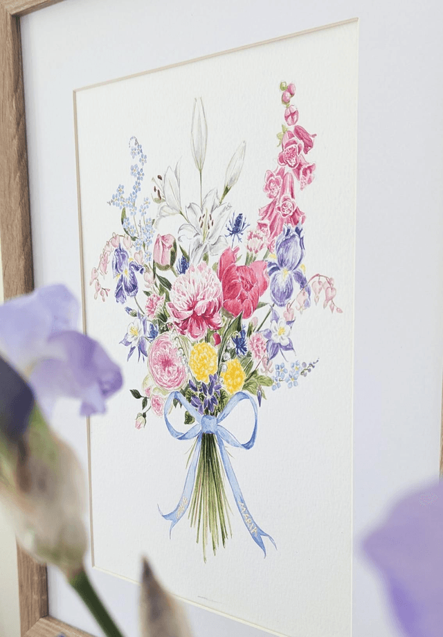 Aquarelle Bouquet Ave Maria