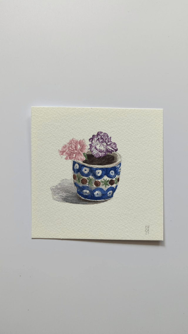 Nature morte  d'œillets 
