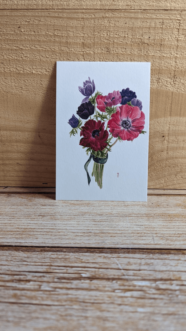 Carte bouquet anémones 