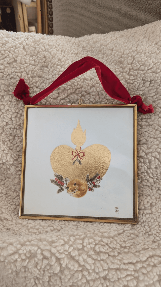 Ex-voto Renard endormi sous le gui