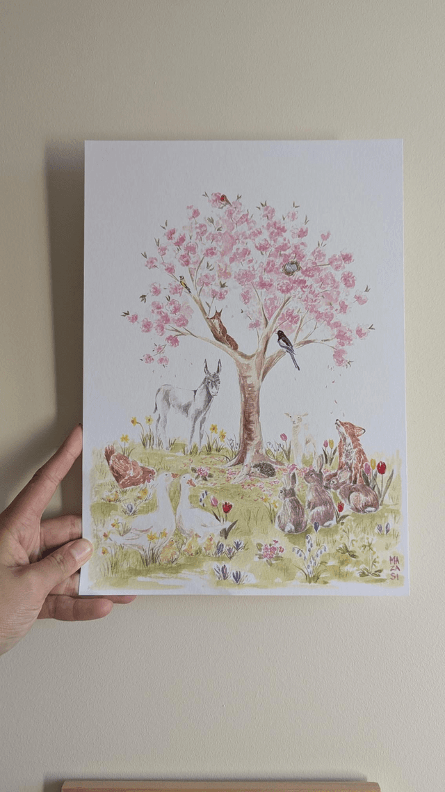 Affiche printemps des animaux 