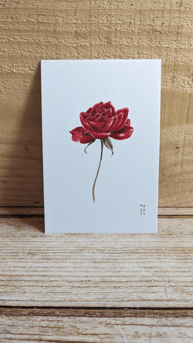 Carte rose rouge