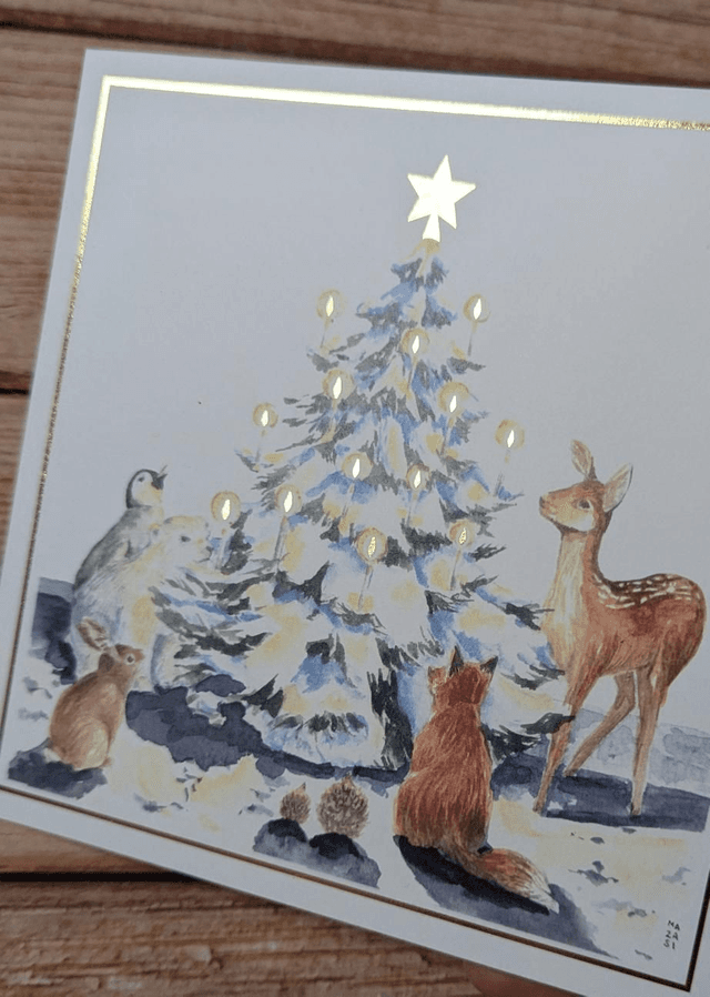 Carte Noël des animaux