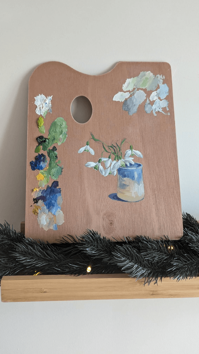 Bouquet de perce-neige sur Palette d&#039;artiste 