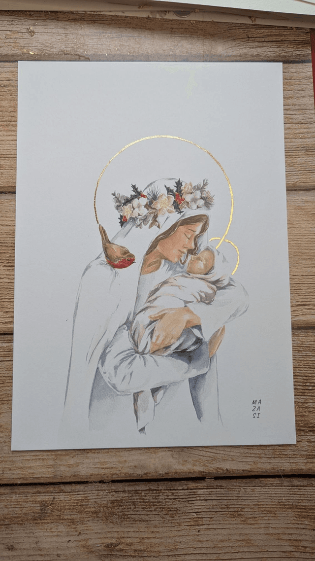 Reproduction Vierge de Noël A4
