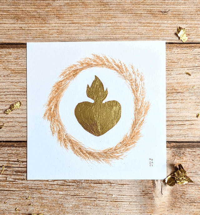 Carte ex-voto couronne de blé 