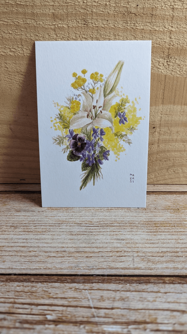 Carte bouquet amour secret