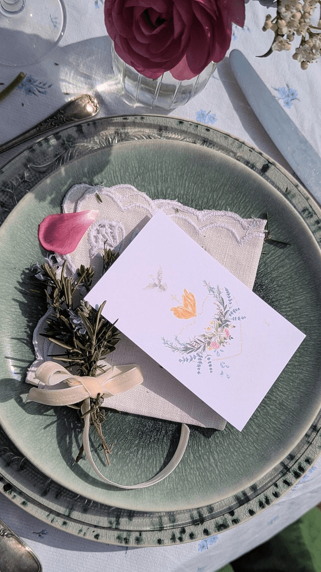 Signet baptême fleurs